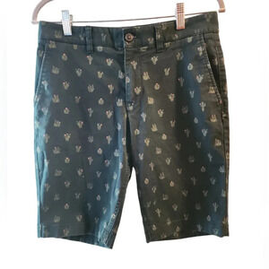 Hawker Rye Men's Chino Shorts Long Flat Front  Size 28x11 Vintage retro Unisex